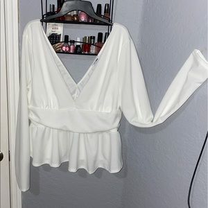 Fashion nova white peplum top